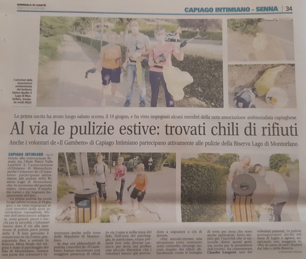 Articolo Giornale di Cantù