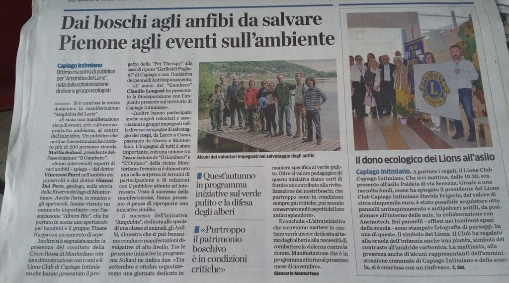 Amphibia del Lario, giornale