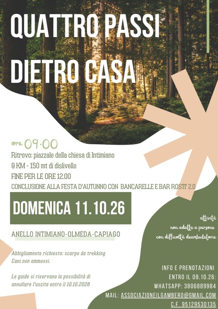 Tra i colori dell'autunno: una passeggiata alla scoperta dei sentieri di Capiago Intimiano