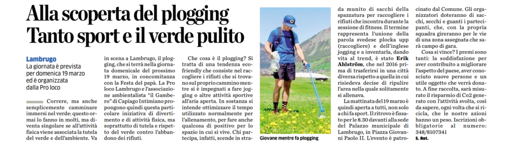 Alla scoperta del plogging