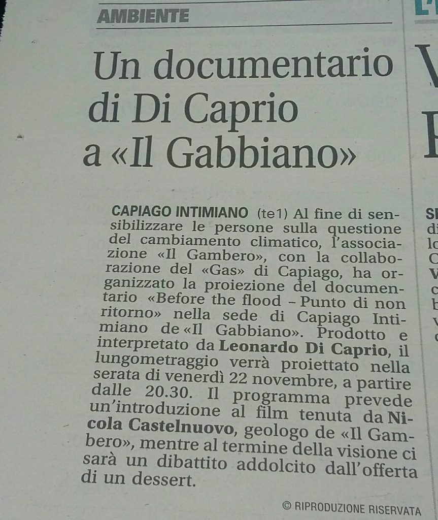 Un documentario al Gabbiano