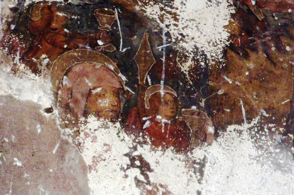 Affresco crocefissione secolo XV cascina Montecastello Intimiano